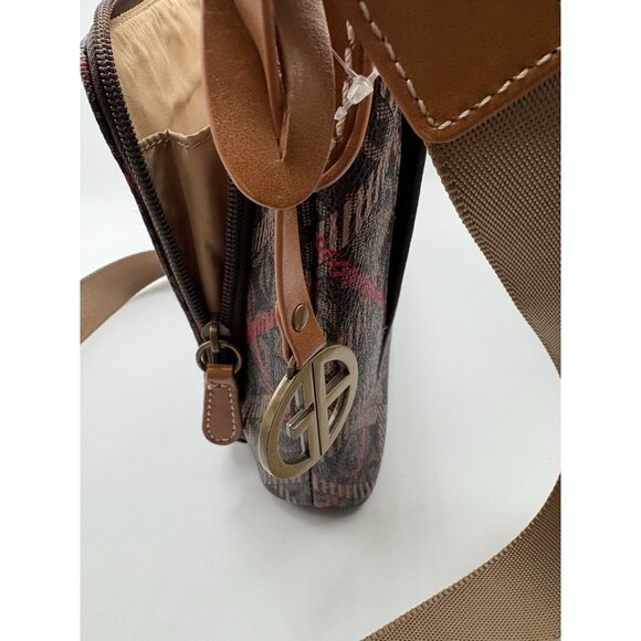 Giani Bernini Block Signature Crossbody Bag Brown Red - Picture 12 of 13